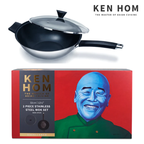 Conjunto Wok Antiaderente C/Tamp Excellence 32 Cm Ken Hom   