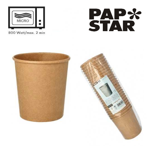 Tigelas De Sopa Cartão Kraft Revest. Pe 470Ml Ø9,8Cm 25 Unid