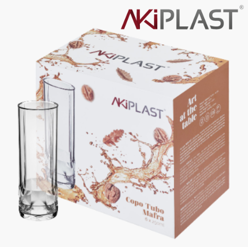 Copo Tubo Acrílico Mafra C/ 6X250Ml Ø5,5X15Cm Akiplast      