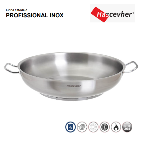 Frigideira Funda Profi. C/Pega Inox 18/10 10,1L Ø40X10Cm    