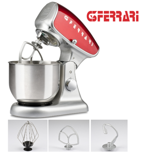Batedeira G3 Ferrari Pastaio Deluxe (Silver/Red) 5.2Lt 1200W