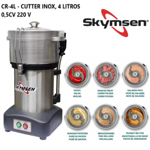 Cutter Inox, Cr-4L  4 Litros - 0,5Cv 230 V Skymsen          
