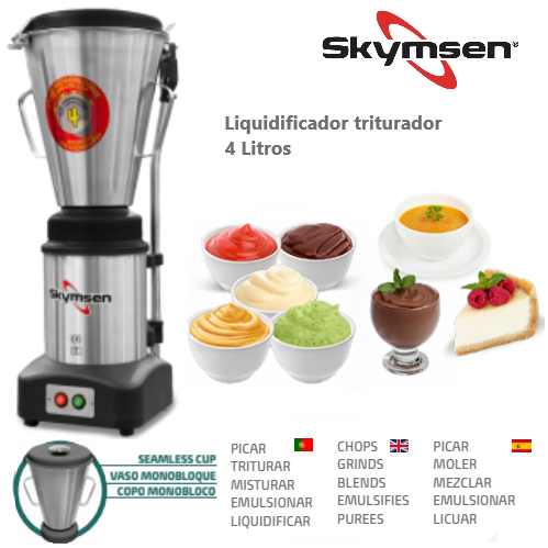 Liquidificador Triturador  4 Lts Lar-04Mb-Hd Skymsen        