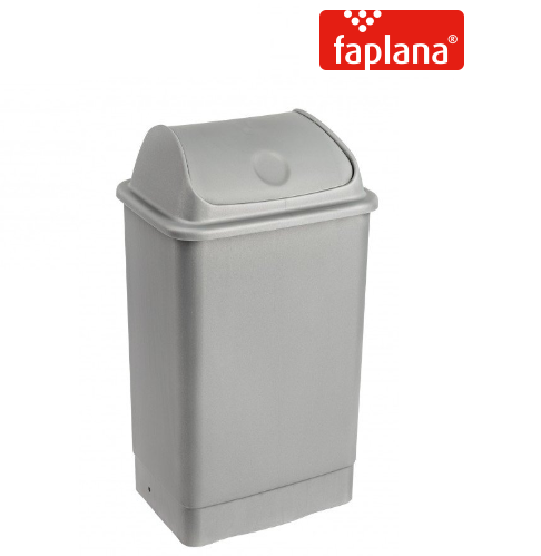 Balde Cinza 769 C/Tampa Basculante Cinza 42Lt Faplana       