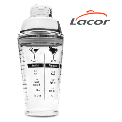 Shaker Acrílico C/Tampa Inox 450 Ml   Lacor                 