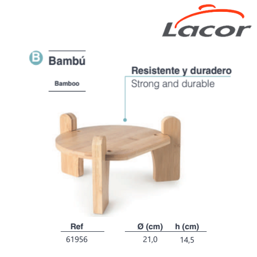 Suporte Para Jarro Ou Frasco Em Bambu 21X14,5Cm Lacor       