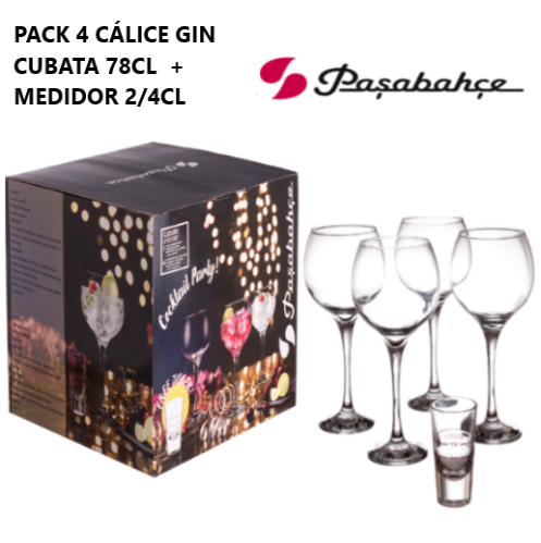 Pack 4 Cálice Gin Cubata 78Cl Ø11,5X23Cm+Medidor 2/4Cl      