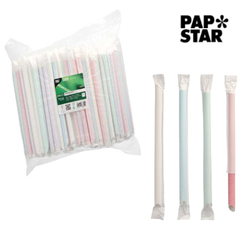 Palhinha Embal. Papel Bubble Tea Cores Ø12X200Mm 200 Unid   