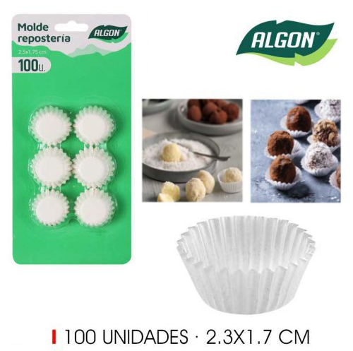 Forma Papel Trufas-Bombon 2.5X1.75Cm 100 Unid. Algon        
