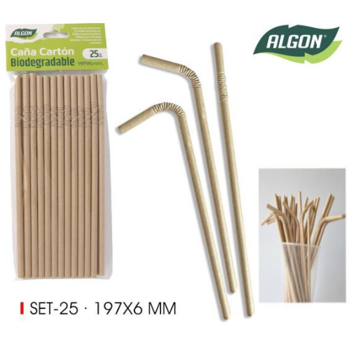 Palhinha Papel Conj. 25 Unid. Flexivel Kraft 197X8Mm  Algon 