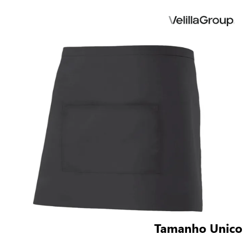 Avental Preto Curto Tira Ajustavel C/Bolso Tamanho Unico    