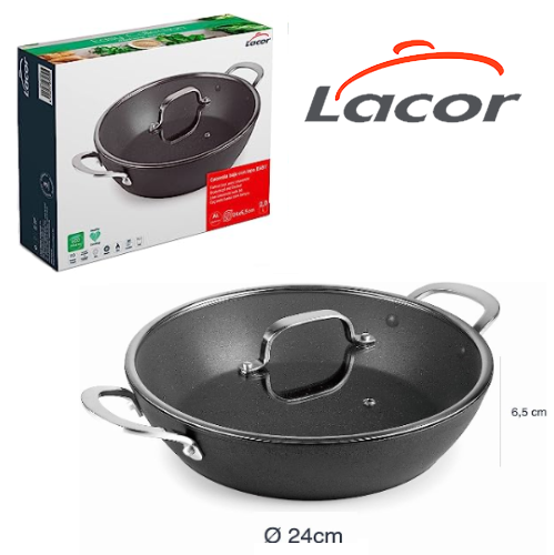 Caçarola C/T Baixa Alum. Forjado T/Calor 24X6,5Cm Easy Lacor