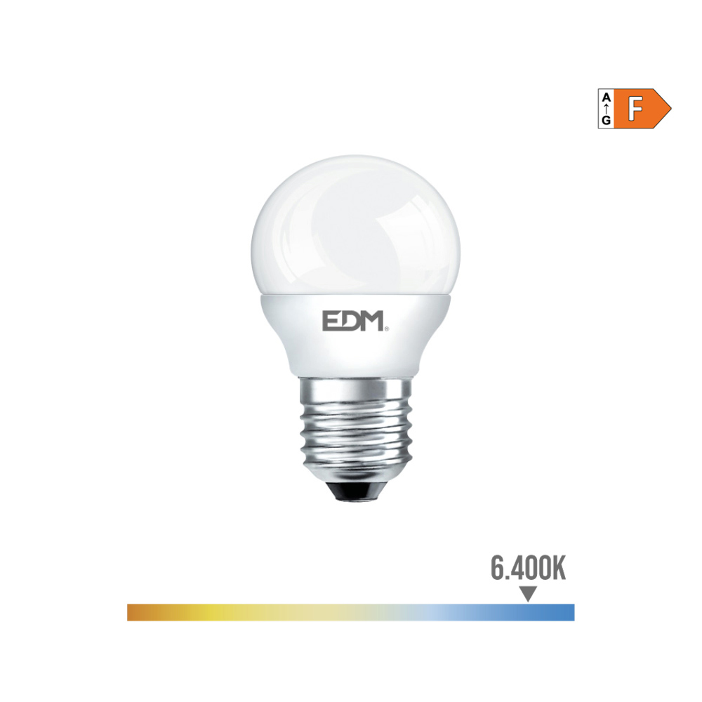 Lâmpada Esférica Led E27 7W 600Lm 6400K Fria Ø4,5X8,2Cm     