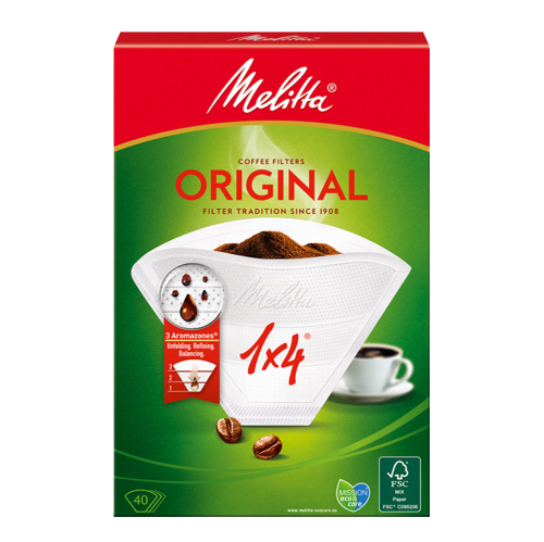 Filtro De Café 1-4 Chávenas 40 Unid. Melitta                
