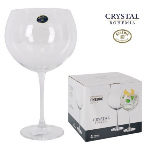 Set 4 Copos Gin Bohemia 850Cc Enebro Crystal Bohemia        