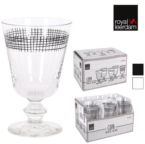 Set 6 Copos 3 Branco 3 Preto 28Cl Crossi  Royal Leerdam     