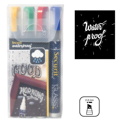 Conjunto 4 Marcadores Resist. Agua 2-6 Mm Securit           