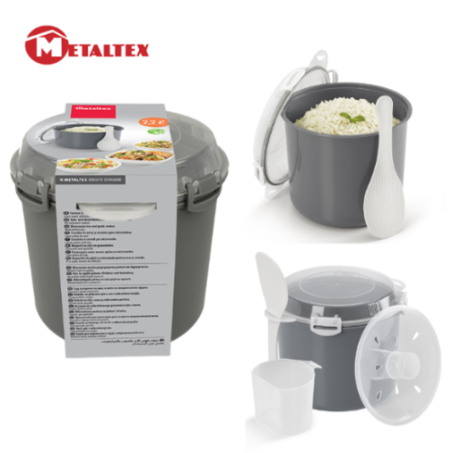 Recipiente Para Cozer Arroz No Microondas 2,2Lt Metaltex    