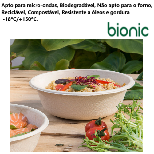 Saladeira Bionic 950Ml Natural 17,5X6,7Cm 50Unid.           