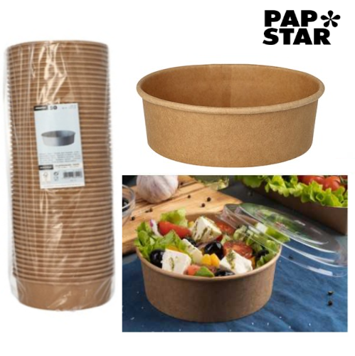 Saladeiras Cartão Redondo 500Ml Ø15X 4,6Cm Kraft 50 Unid    