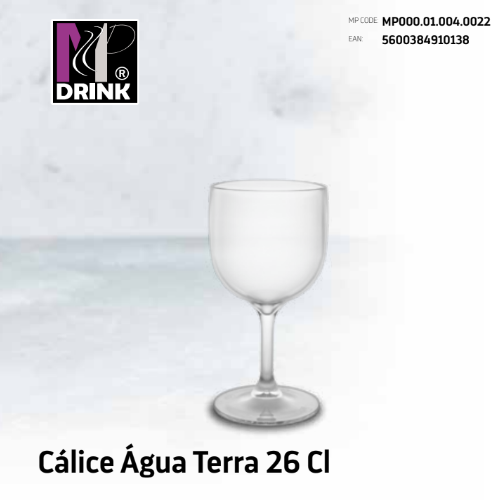 Calice Agua Terra 26Cl Policarbonato 77X154Mm Esp 2Mm       