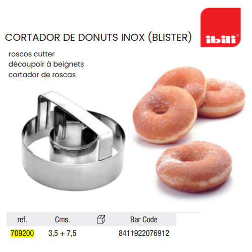 Cortador De Donuts Inox 3,5+7,5Cm  Ibili                    
