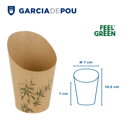 Copo P/Batata Frita 270Ml Ø7X10,5Cm  100 Unid. Feel Green   