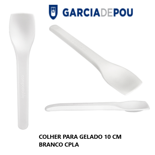 Colher Para Gelado 10 Cm Branco Cpla  100  Unid.            