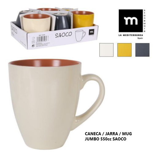 Caneca Jumbo 550Cc Cor Sortida Saoco                        