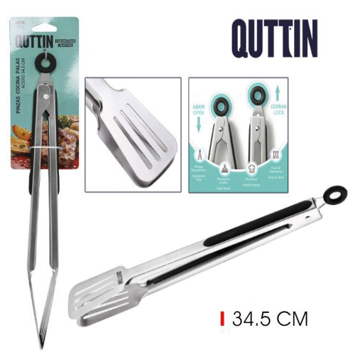 Pinça Cozinha Espatula Inox 34,5Cm Quttin                   