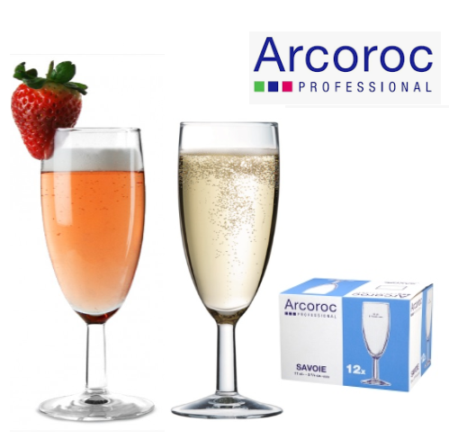 Caixa 12 Cálices 5X17Cm Flauta 17Cl  Vidro Savoie Arcoroc   