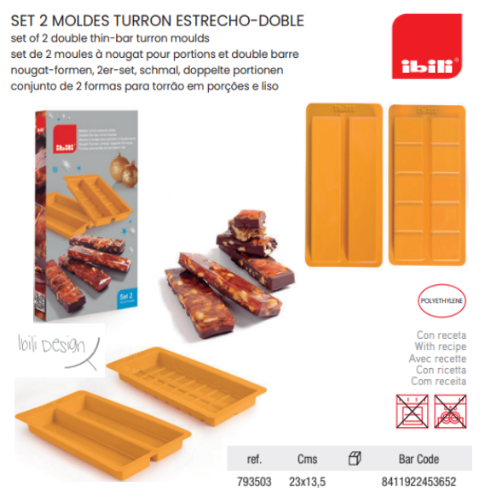 Conjunto 2 Formas P/Torrão Porções E Liso 23X13,5Cm Ibili   
