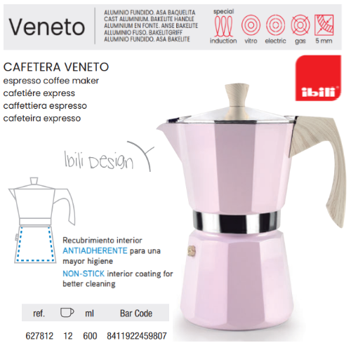 Cafeteira Veneto 12 Taças P/Todo Calor Ibili                