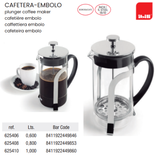 Cafeteira De  Embolo 600 Ml  Ibili                          