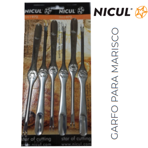 Conjunto De 6 Garfos Para Marisco 20Cm Nicul                