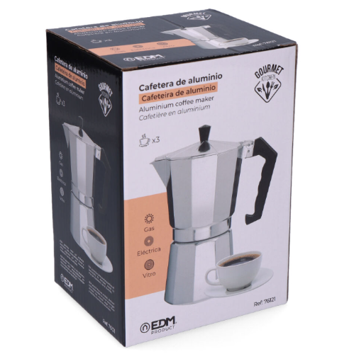 Cafeteira De Alumínio De 3 Chávenas Edm                     