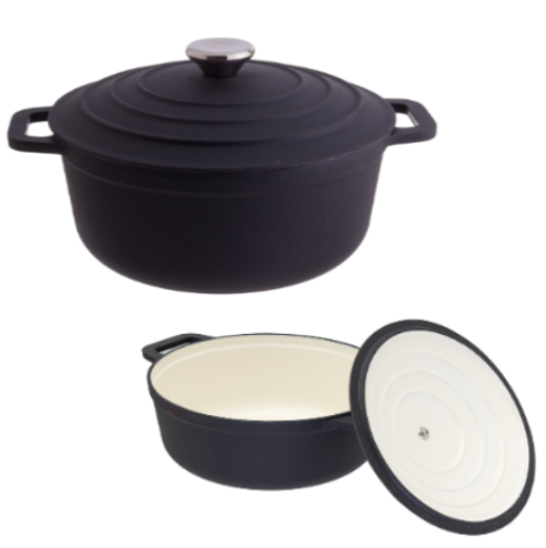 Caçarola Ferro Fundido Preto 5,5L Ø26X12Cm                  