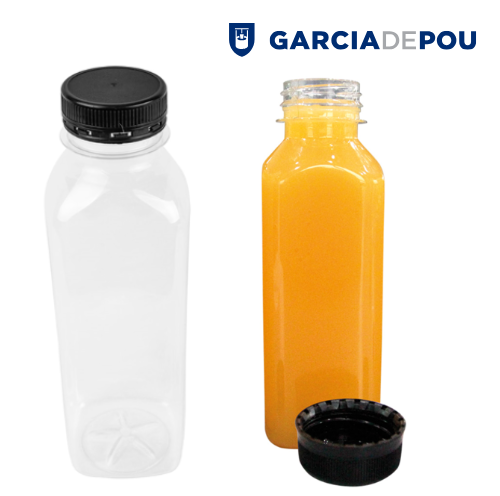 Garrafa C/Tampa 500Ml 6X6X19,5Cm Transp. Rpet Unid.         