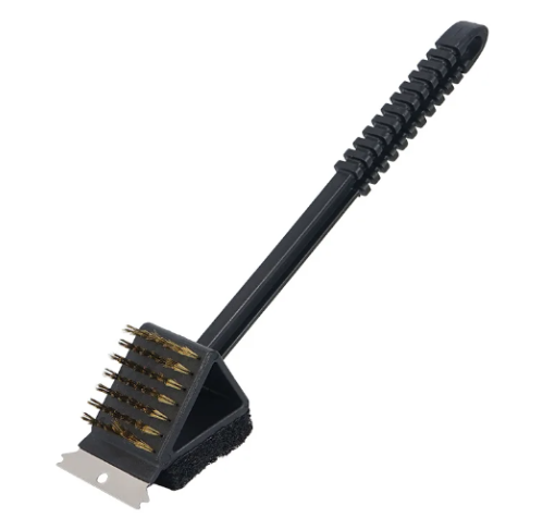 Escova Bbq  Com  Raspador  E Esfregao 36Cm                  