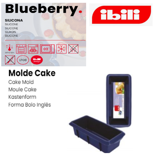 Forma Bolo Inglês Blueberry Silicone 30X10/6,8Cm 2.2Lt Ibili