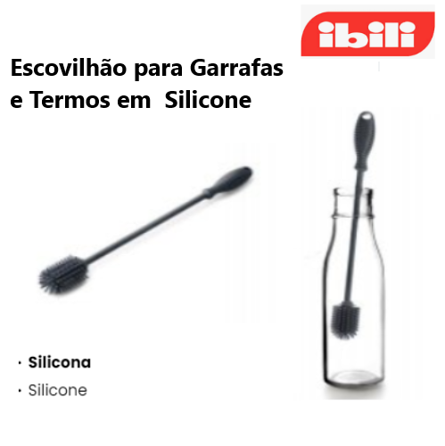 Escovilhão Para Garrafas E Termos Em Silicone 31Cm Ibili    