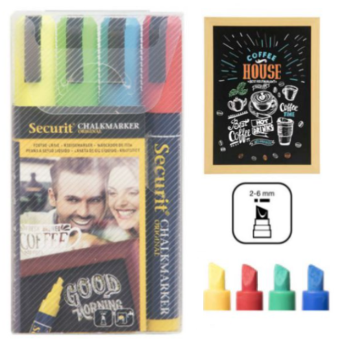 Conjunto 4 Marcadores Resist. Agua 2-6 Mm Securit           