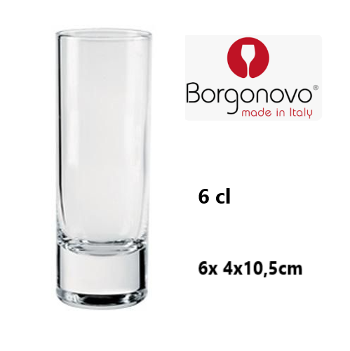 Caixa C/6 Copos Indro Vodka 60  6Cl Shot Glass  Borgonovo   