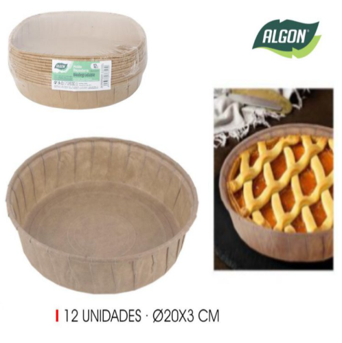 Molde Papel De Forno Redondo 20X3Cm  12 Unid. Algon         