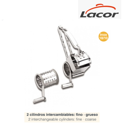 Ralador Inox 2 Cilindros Fino/Grosso 13,5X20X10Cm Lacor     