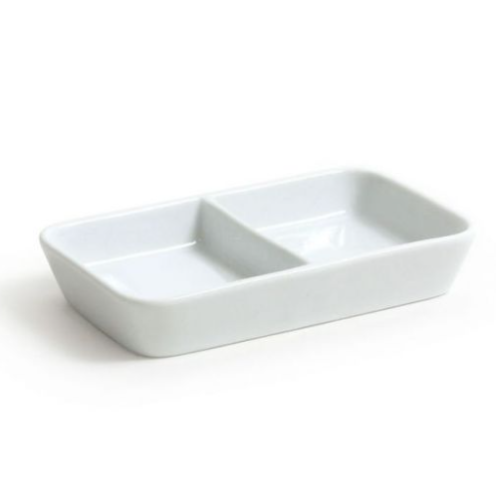 Bandeja Porcelana  2 Compartimentos 12X7X2.5Cm Lat          