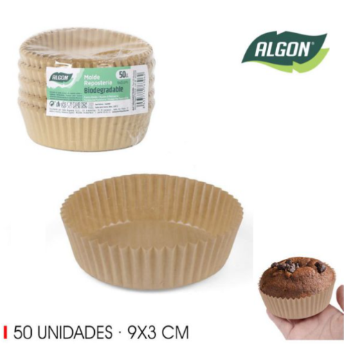 Forma De Papel Forno Redondo 50 Unidades  9X3Cm Algon       
