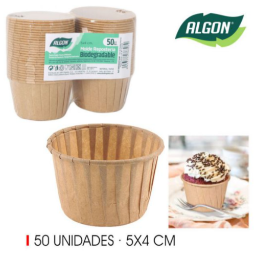 Forma De Papel Forno Redondo 50 Unidades  5X4Cm Algon       