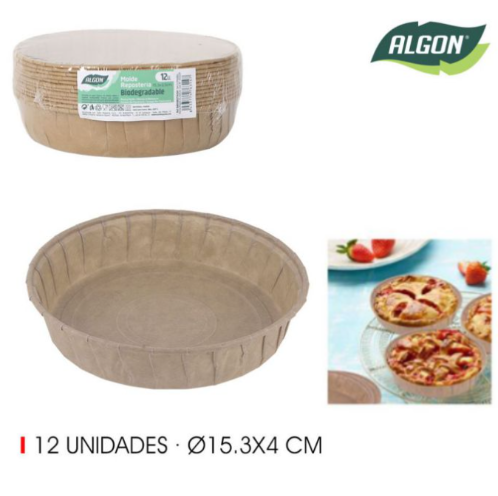 Forma De Papel Forno Redondo 12 Unidades 15,3X4Cm Algon     