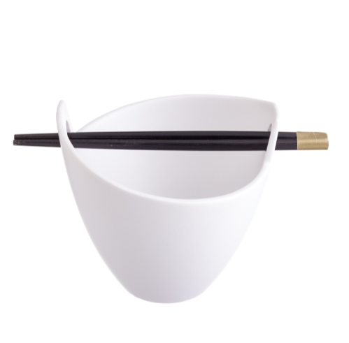 Saladeira Oriental Porcelana C/Paus 80Cl Ø17X11,5Cm T050325 